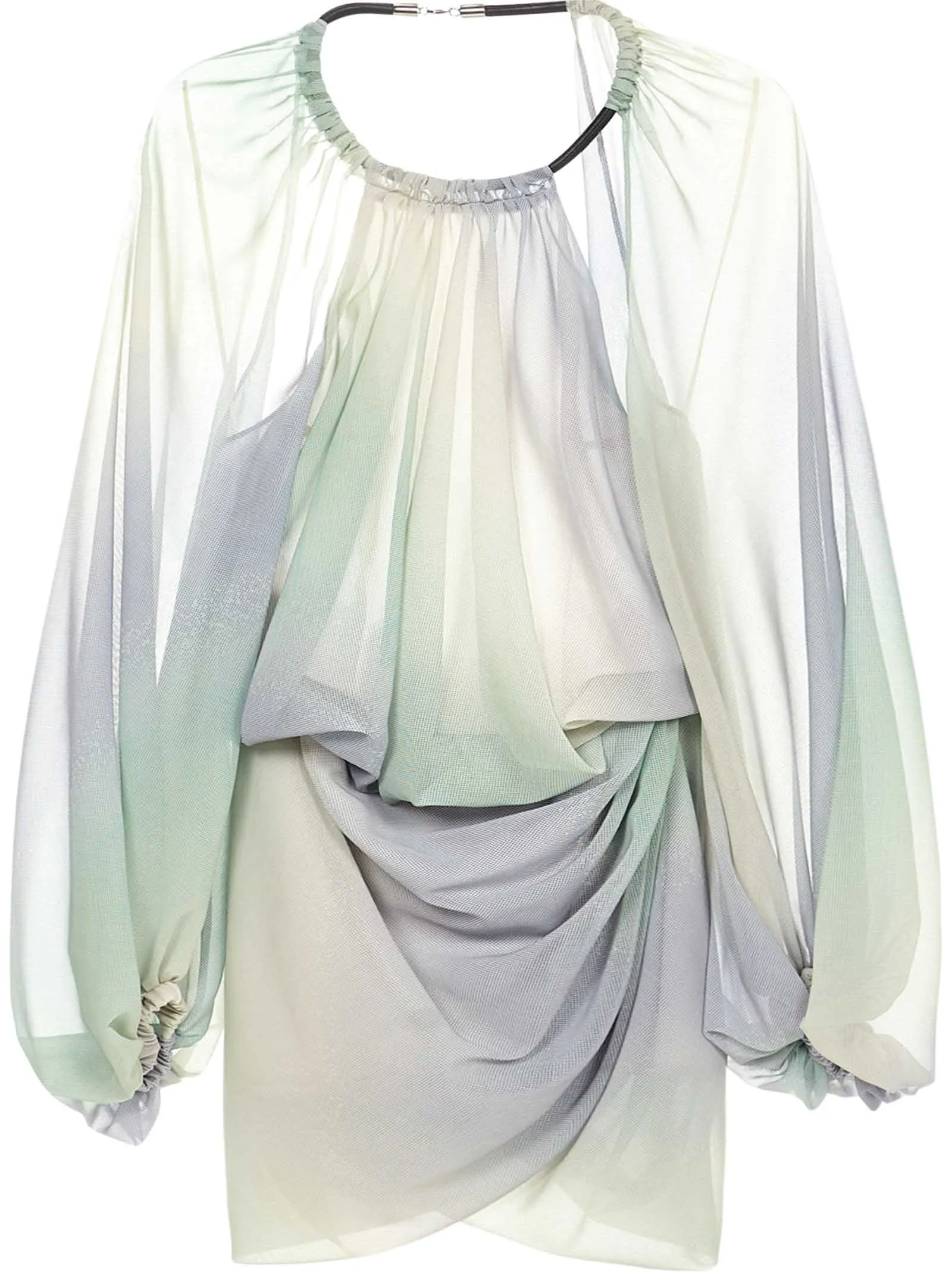 The Attico Long-Sleeved Draped Dress