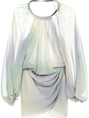 The Attico Long-Sleeved Draped Dress