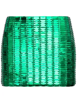 The Attico Mid Rise Sequin Embellished Mini Skirt