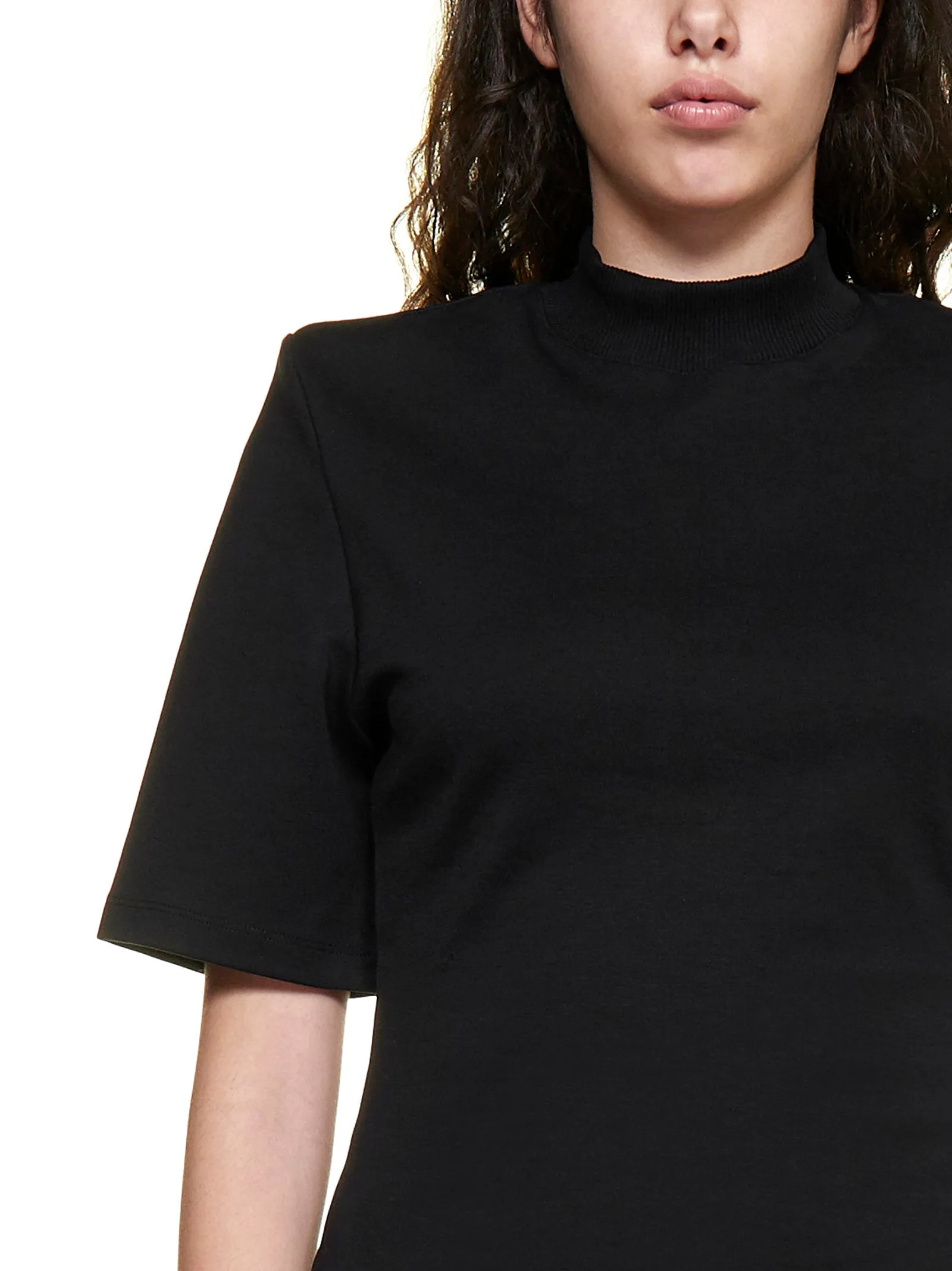The Attico Shoulder-Padded Mockneck T-Shirt