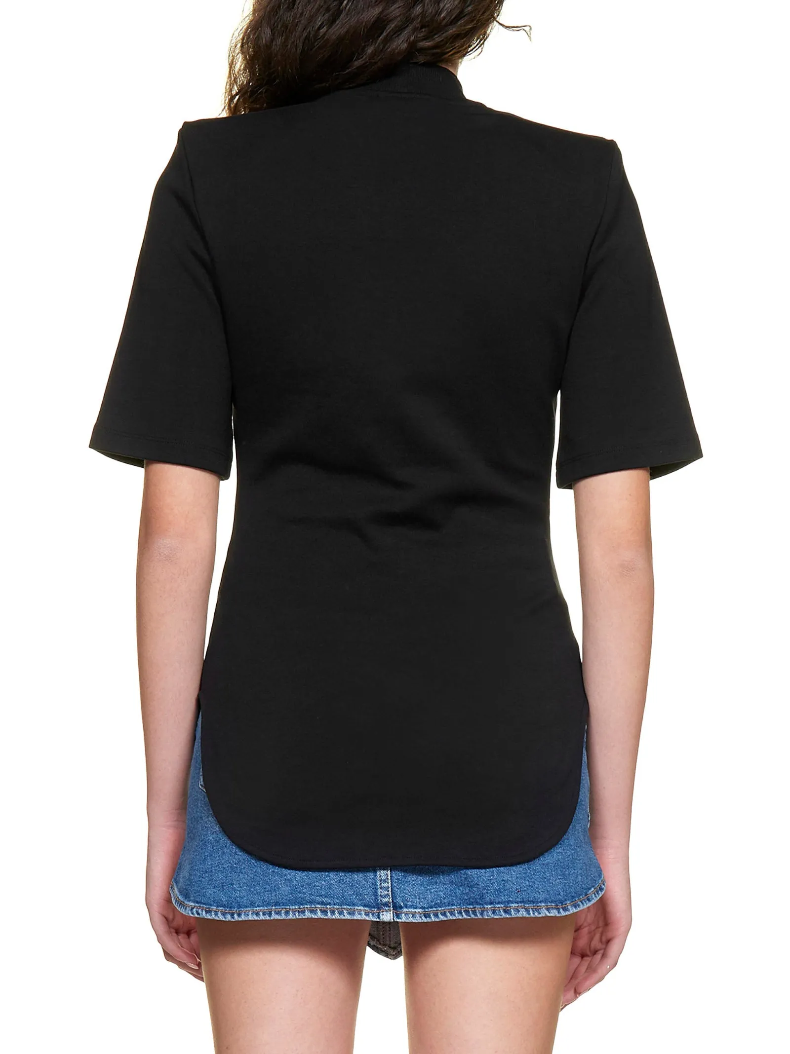 The Attico Shoulder-Padded Mockneck T-Shirt