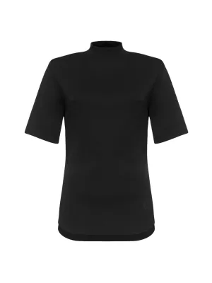 The Attico Shoulder-Padded Mockneck T-Shirt