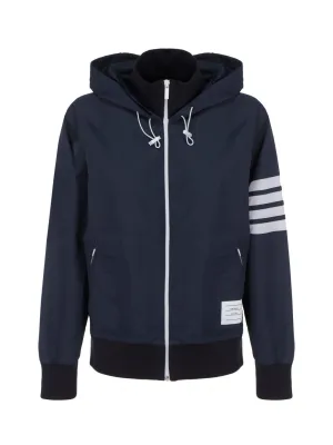 Thom Browne 4-Bar Hooded Zip-Up Jacket