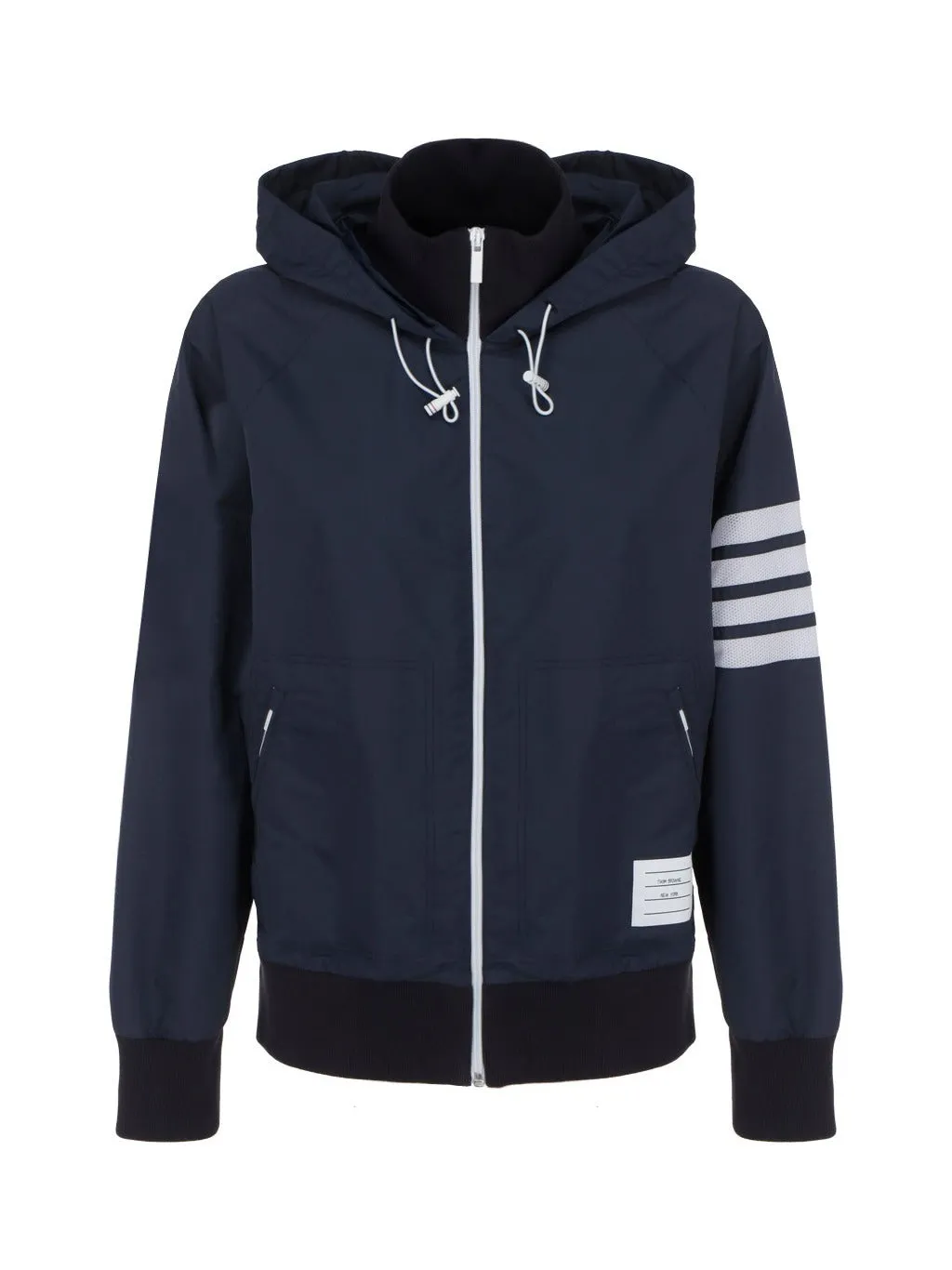 Thom Browne 4-Bar Hooded Zip-Up Jacket