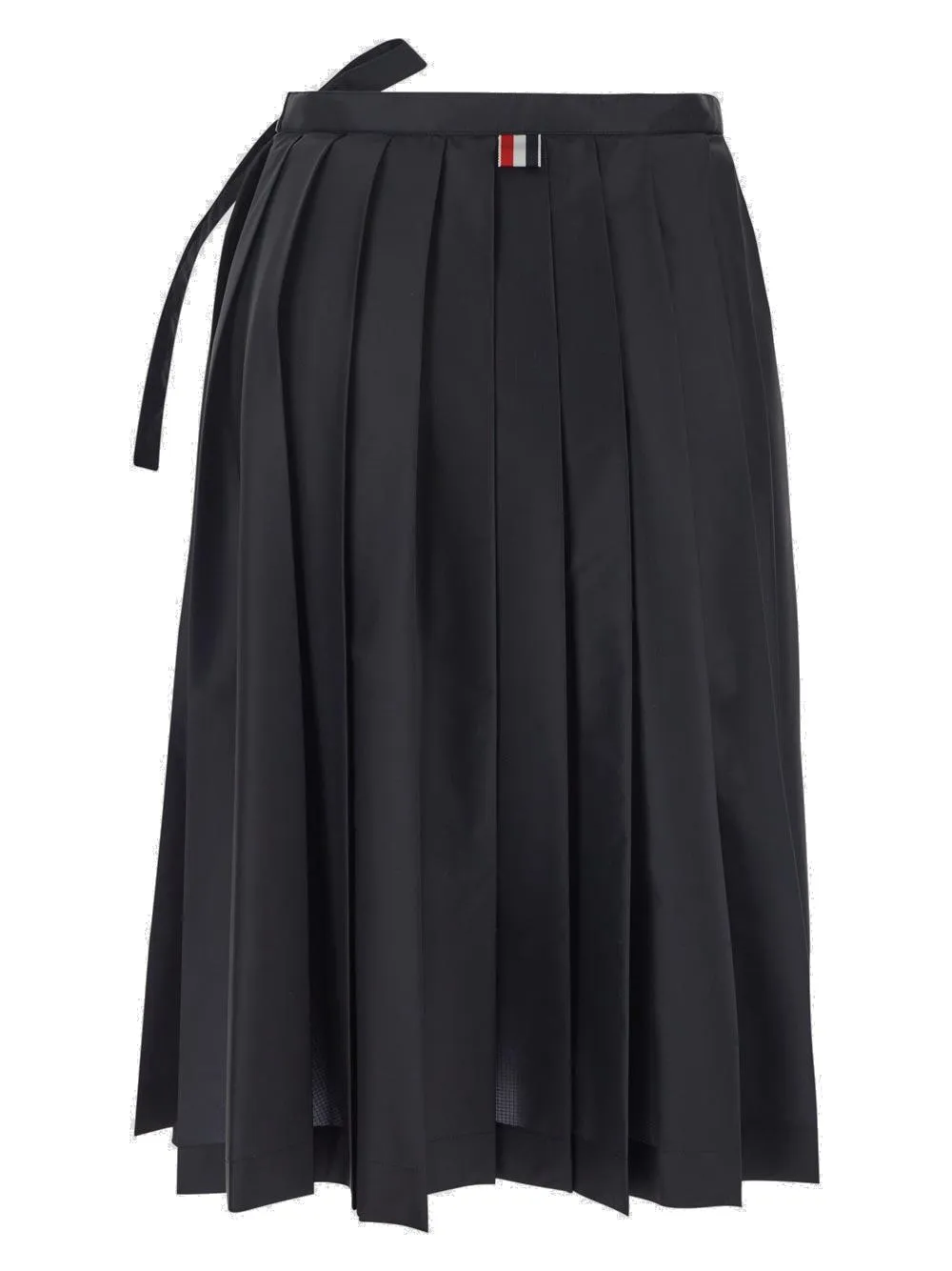 Thom Browne Logo Patch Pleated Midi Skirt