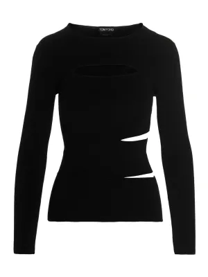 Tom Ford Cut Out Crewneck Knitted Top