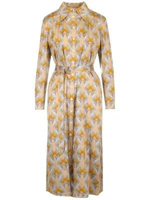 Tory Burch Allover Graphic Print Belted Dress