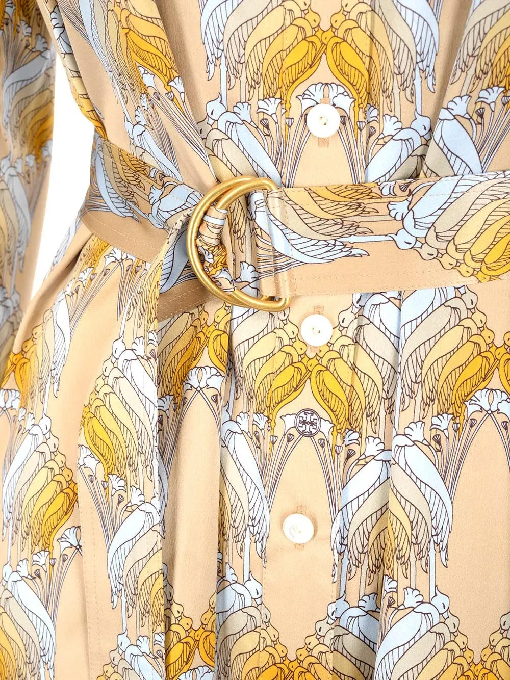 Tory Burch Allover Graphic Print Belted Dress