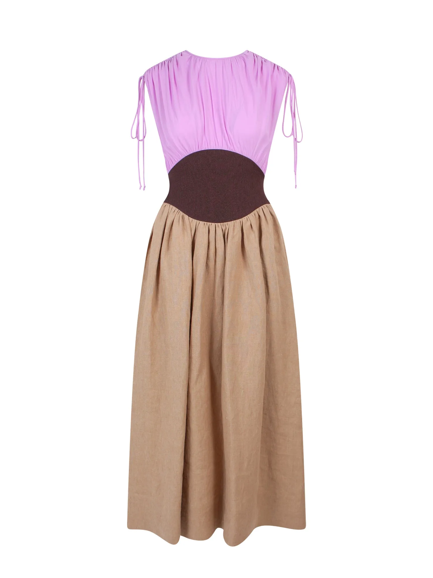 Tory Burch Color-Block Crewneck Dress