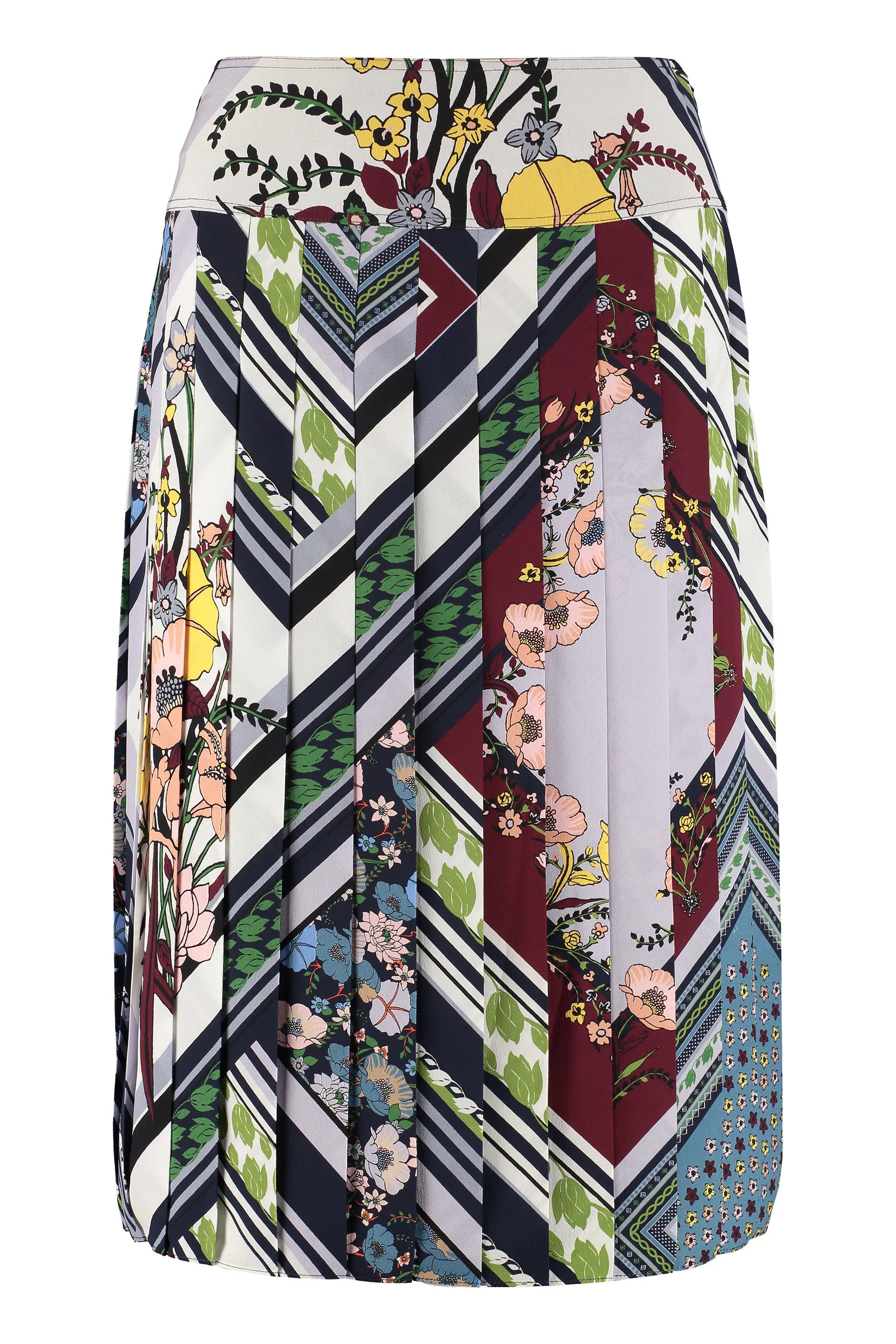 Tory Burch Contrasting Panelled Pleated Skirt