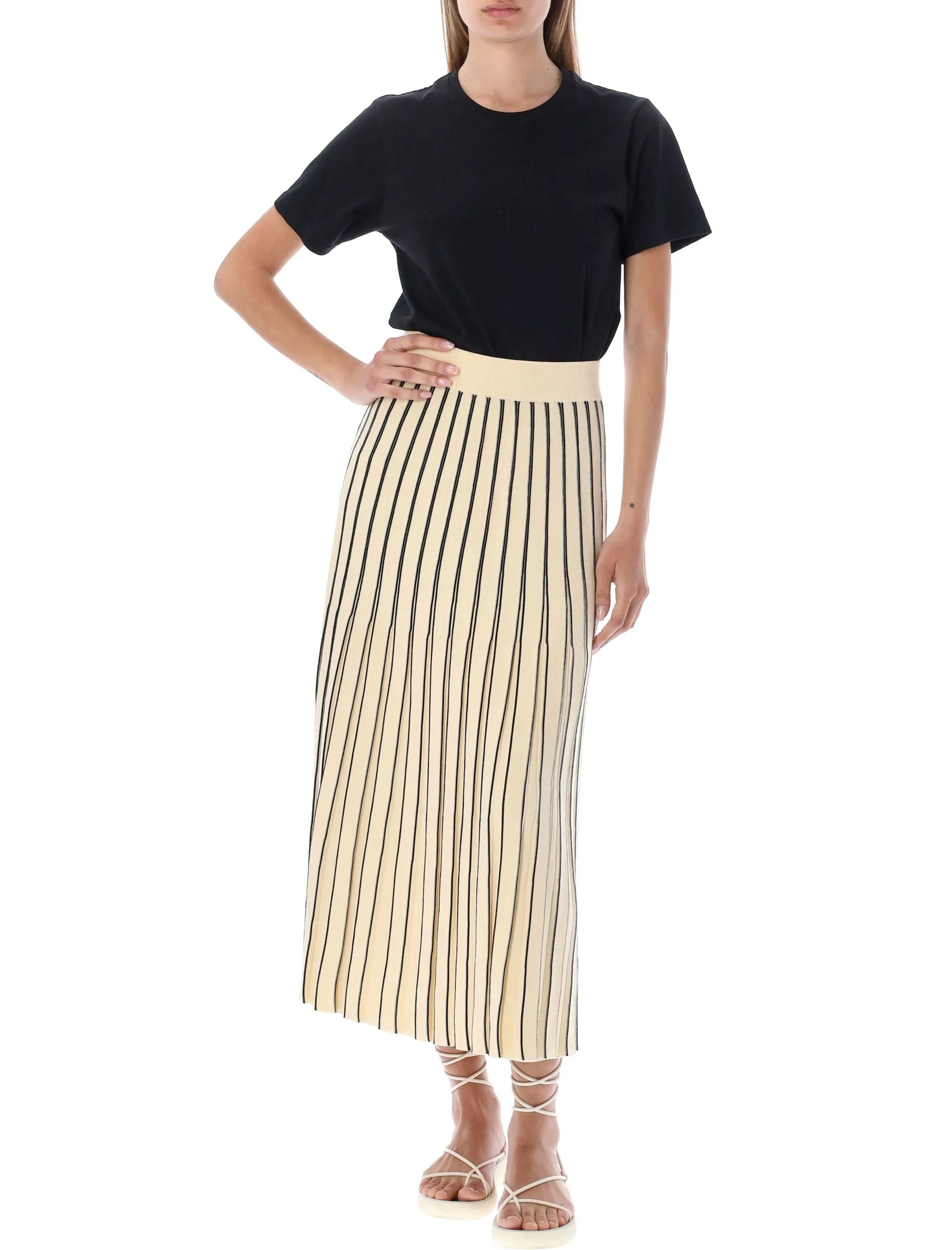 Tory Burch Elasticated Waistband Pleated Skirt