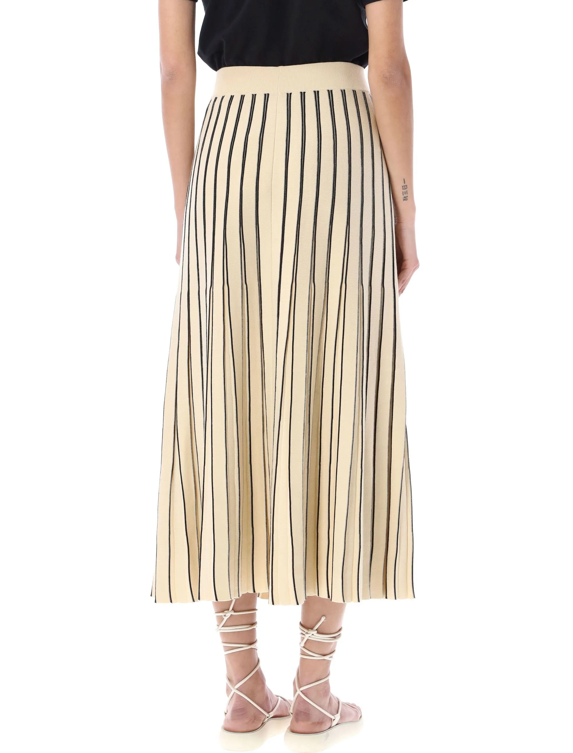 Tory Burch Elasticated Waistband Pleated Skirt