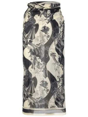Tory Burch Graphic Printed Tassel Detailed Beach Skirt