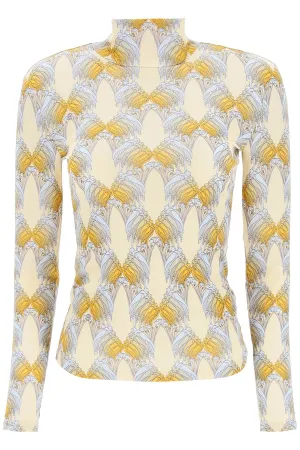 Tory Burch Pattern Printed Turtleneck Top