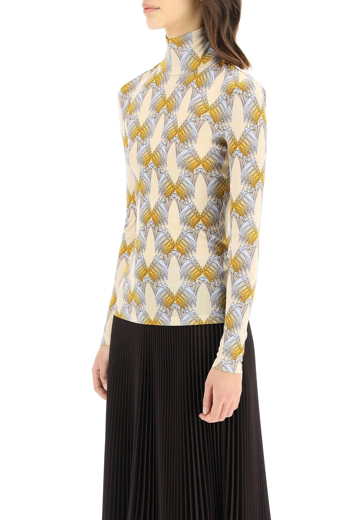 Tory Burch Pattern Printed Turtleneck Top