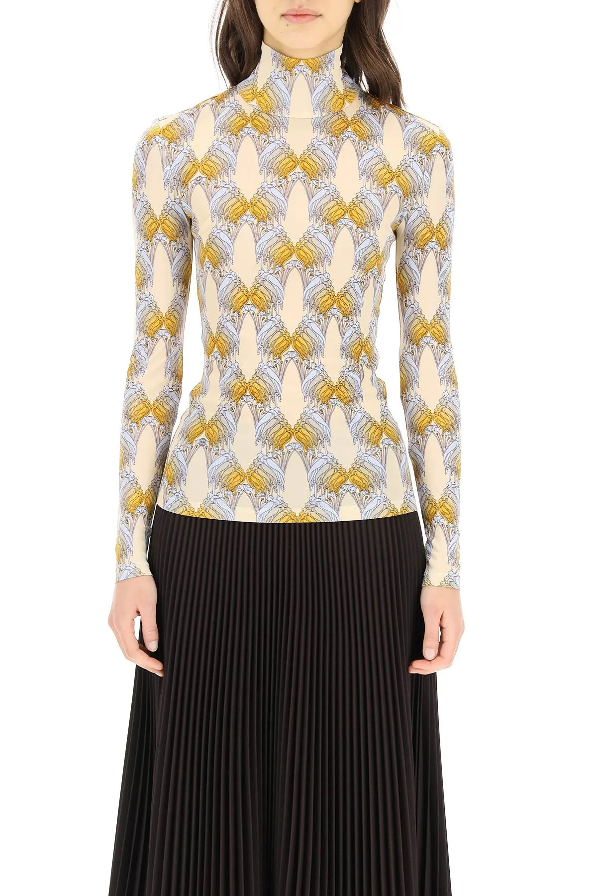 Tory Burch Pattern Printed Turtleneck Top