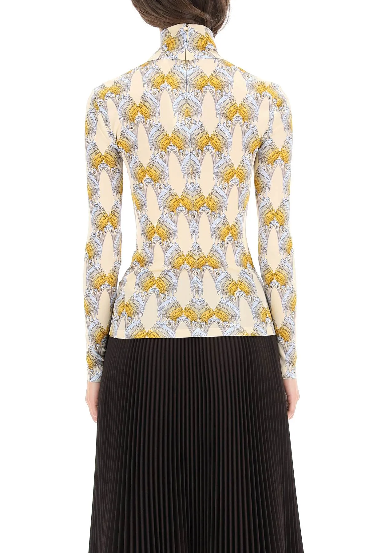 Tory Burch Pattern Printed Turtleneck Top