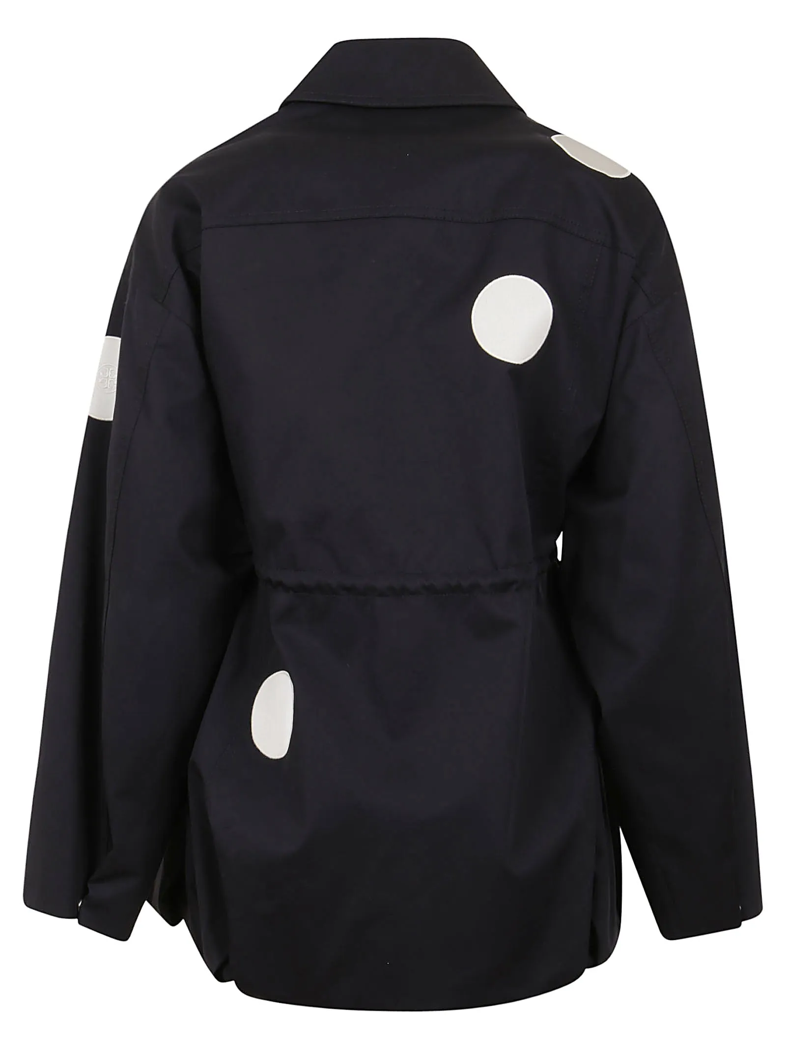 Tory Burch Polka Dot Patterned Drawstring Anorak Jacket