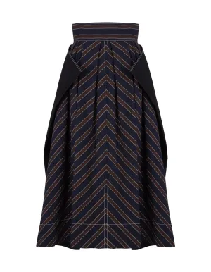 Tory Burch Striped High-Waist Skirt