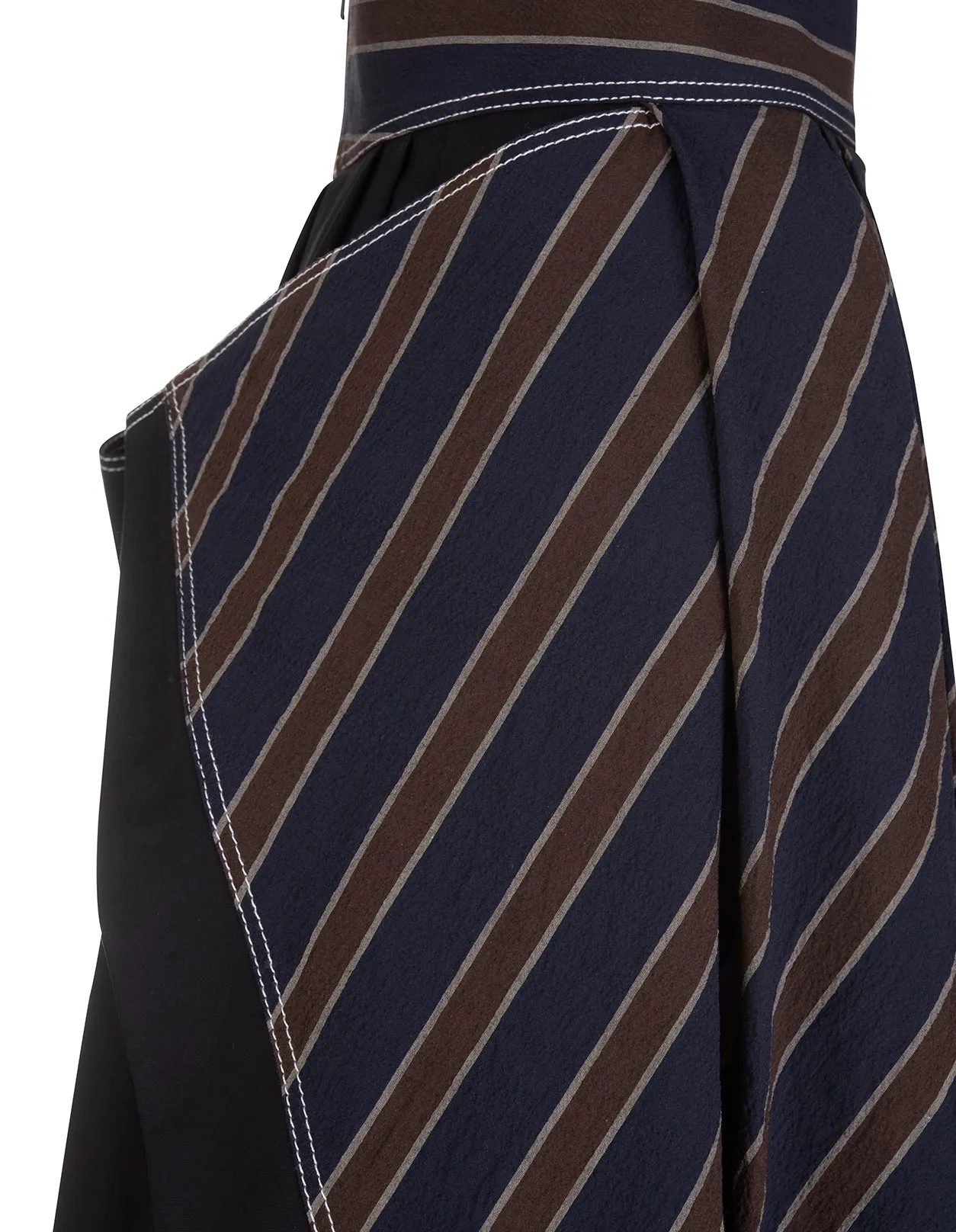 Tory Burch Striped High-Waist Skirt