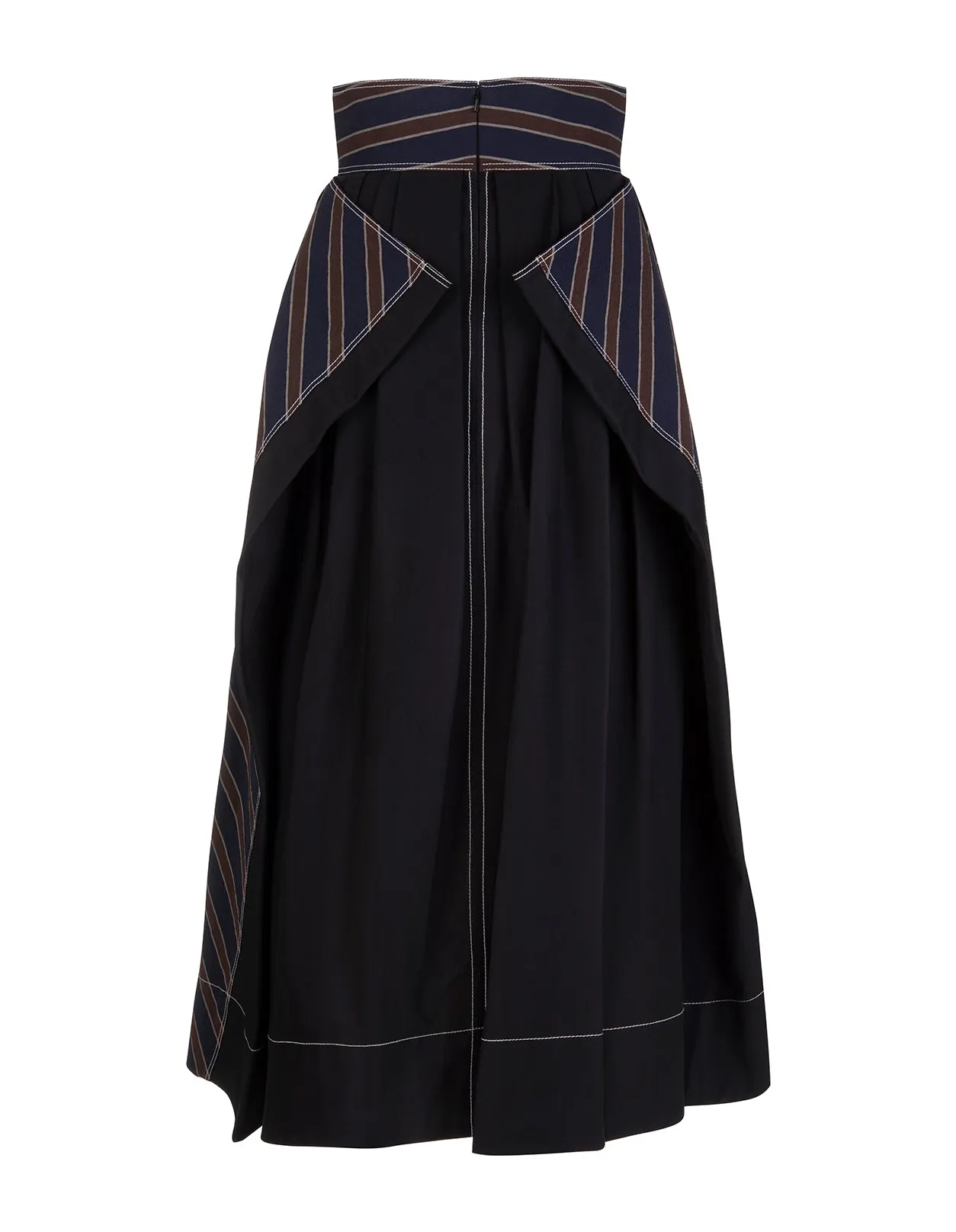 Tory Burch Striped High-Waist Skirt