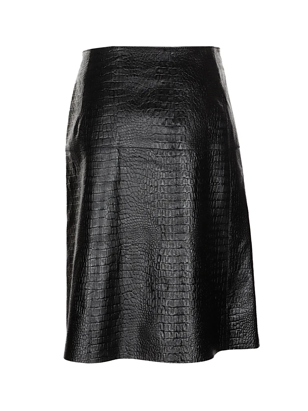 Totme Embossed A-Lin Leather Skirt