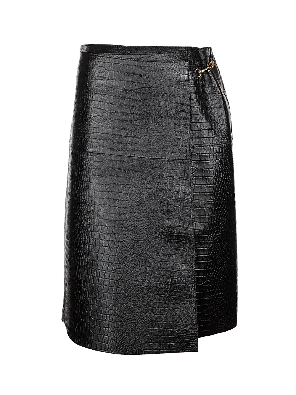Totme Embossed A-Lin Leather Skirt