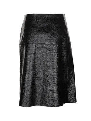 Totme Embossed A-Lin Leather Skirt