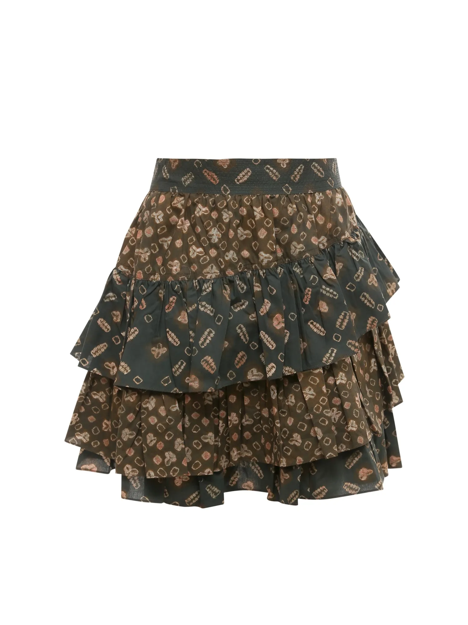 Ulla Johnson All-Over Graphic Print Ruffled Skirt