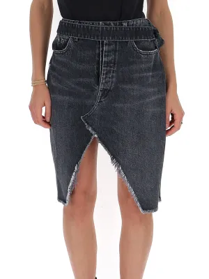 Unravel Project Slit Detail Back-Pleated Skirt