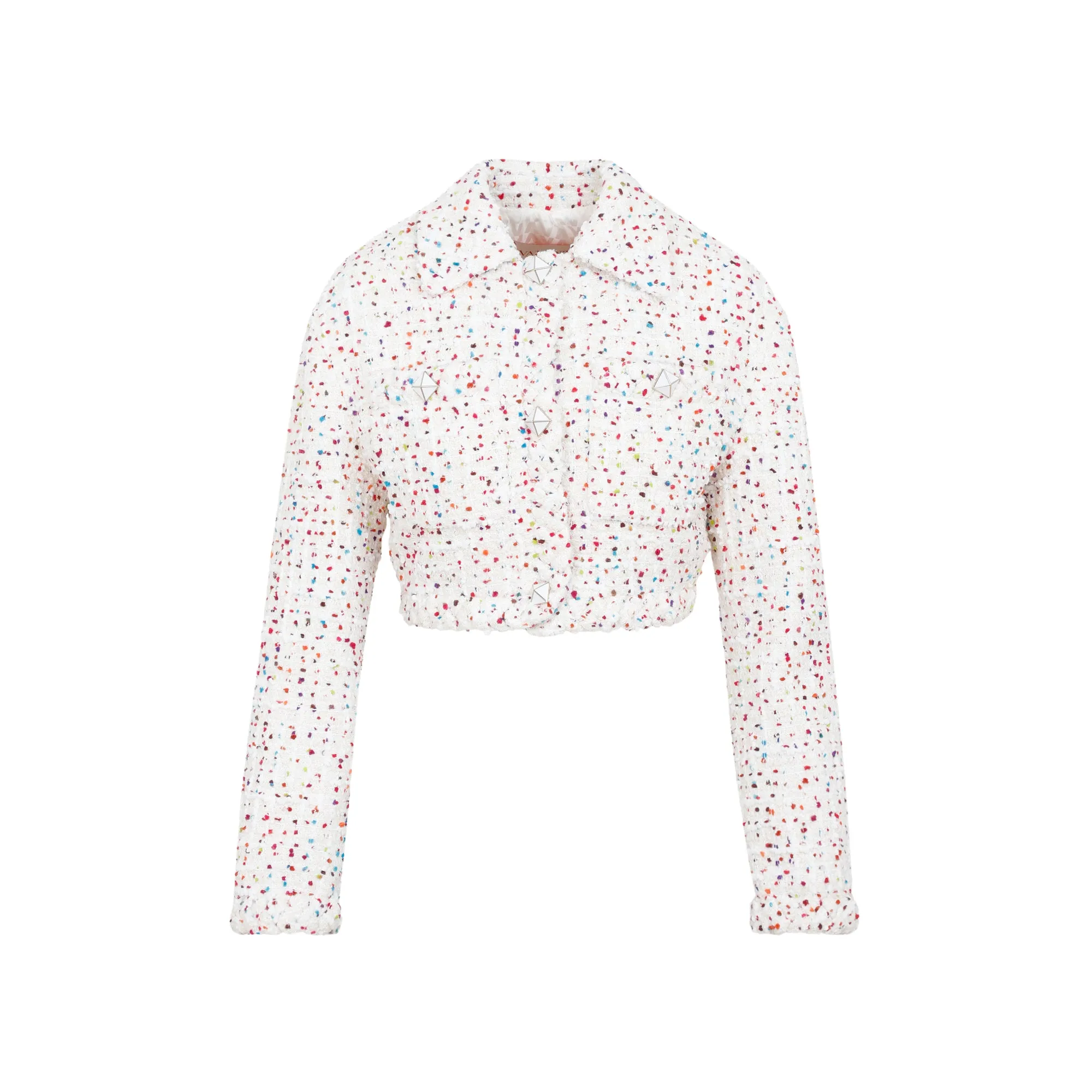 Valentino Stud Buttoned Tweed Jacket