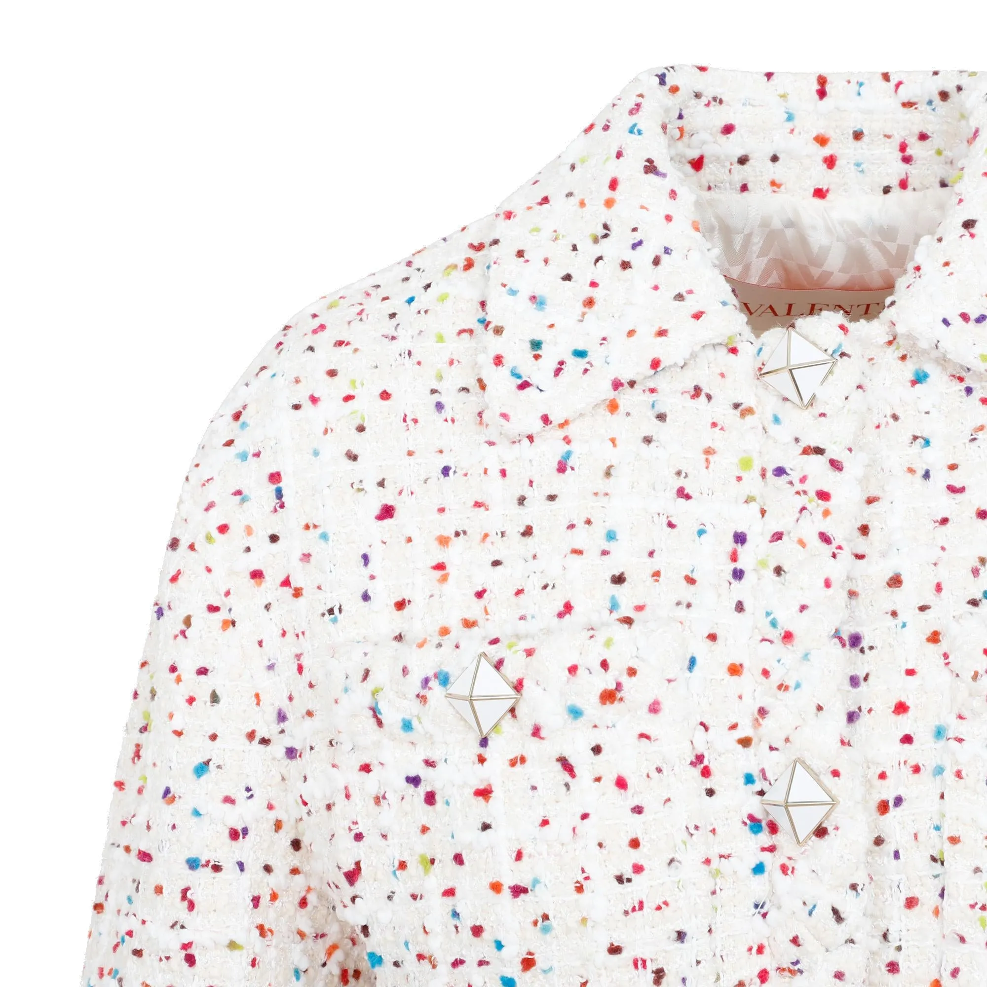 Valentino Stud Buttoned Tweed Jacket