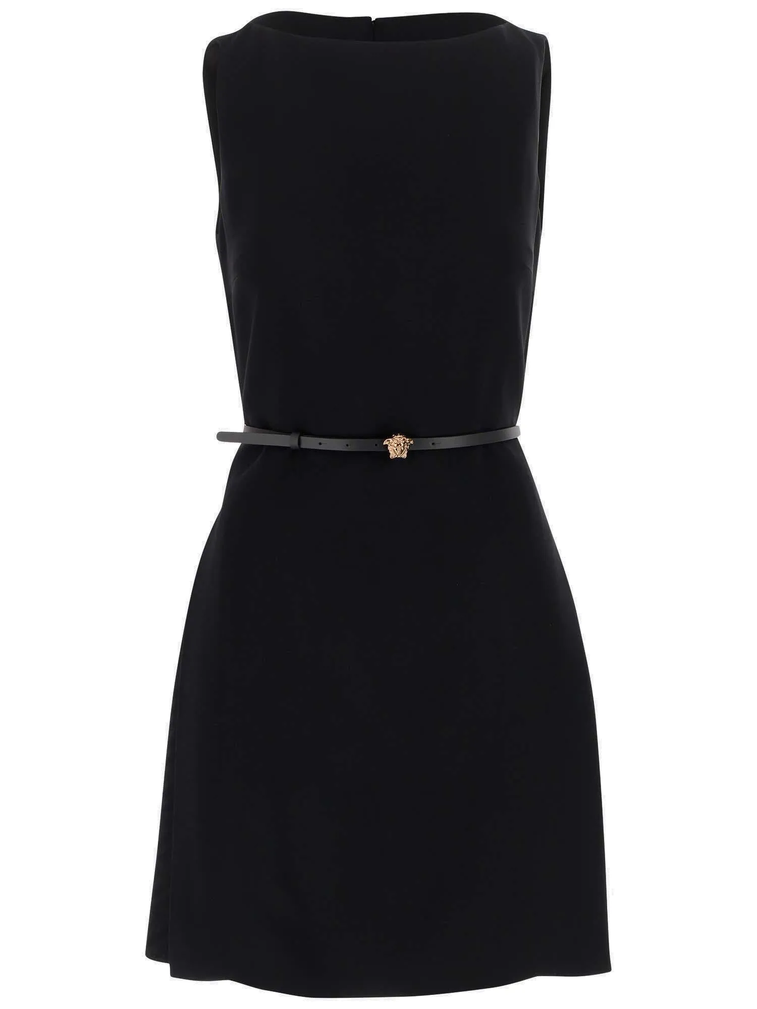 Versace Cady Belted Waist Sleeveless Dress