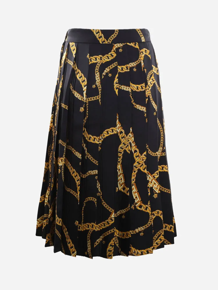 Versace La Greca Hight Waist Pleated Skirt
