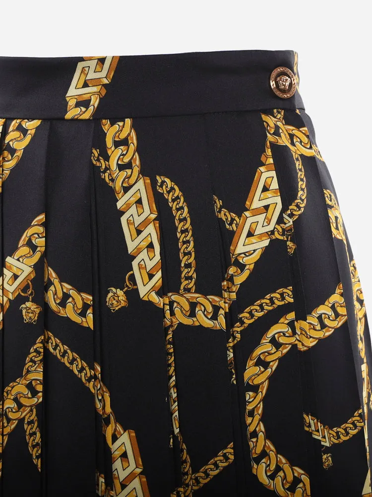 Versace La Greca Hight Waist Pleated Skirt