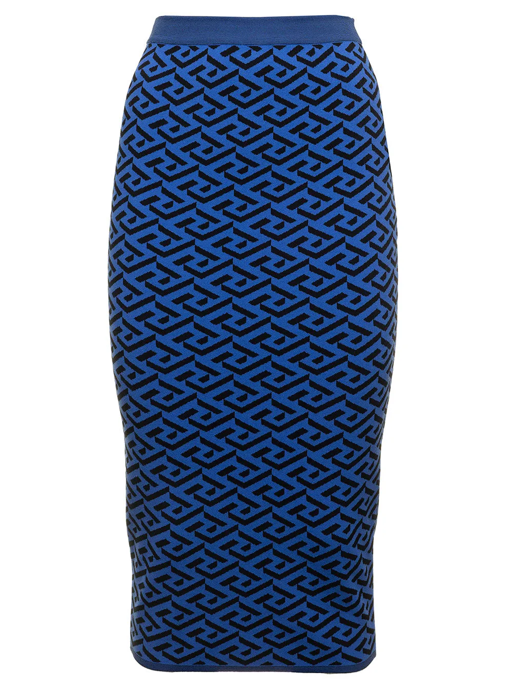 Versace La Greca Pattern High Waist Knitted Skirt