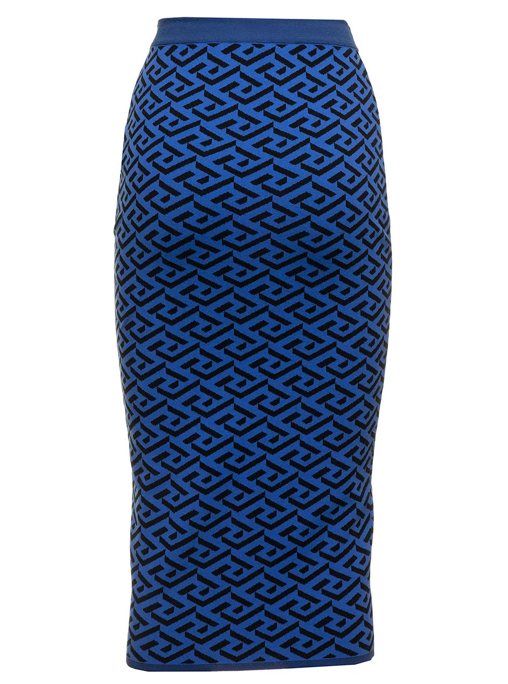Versace La Greca Pattern High Waist Knitted Skirt