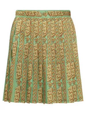 Versace Printed Pleated Mini Skirt