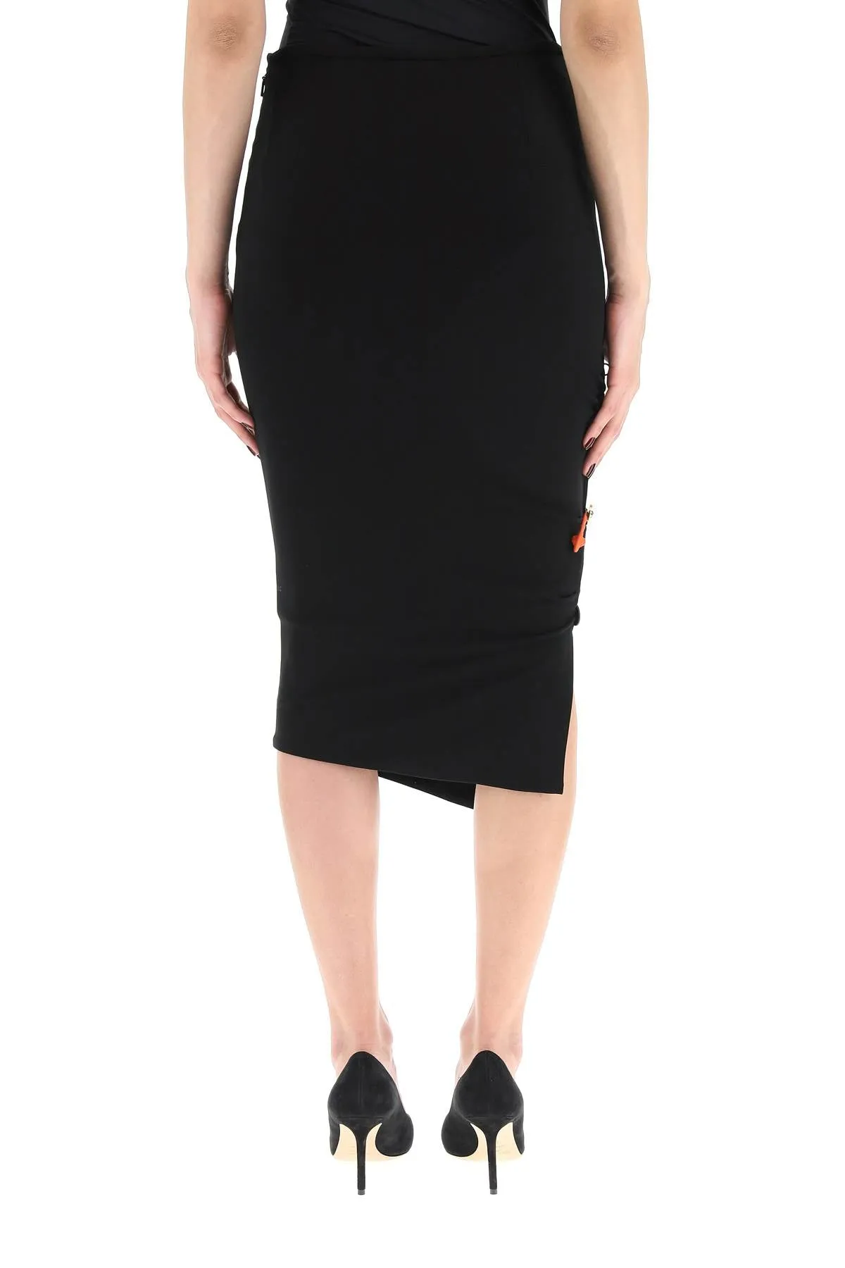 Versace Safety Pin Asymmetric Hem Skirt