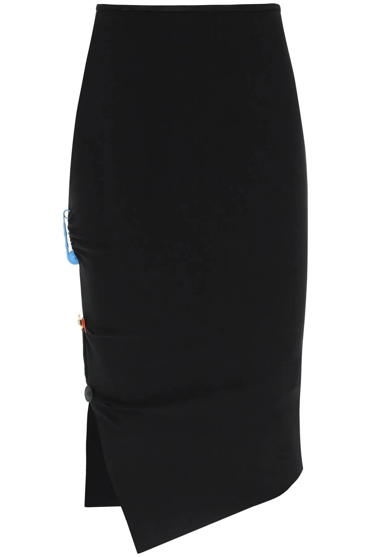 Versace Safety Pin Asymmetric Hem Skirt