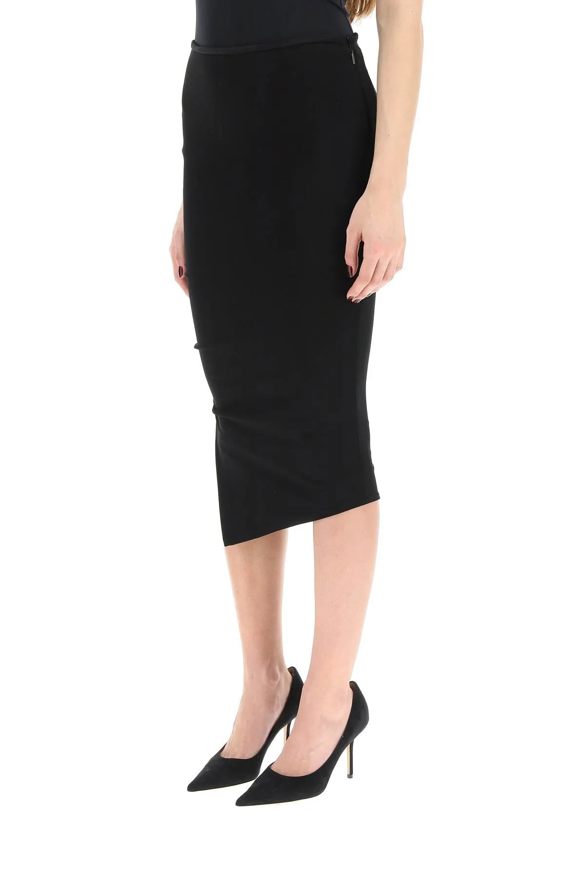 Versace Safety Pin Asymmetric Hem Skirt