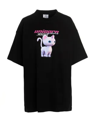 Vetements Unicorn Print Oversized Crewneck T-Shirt
