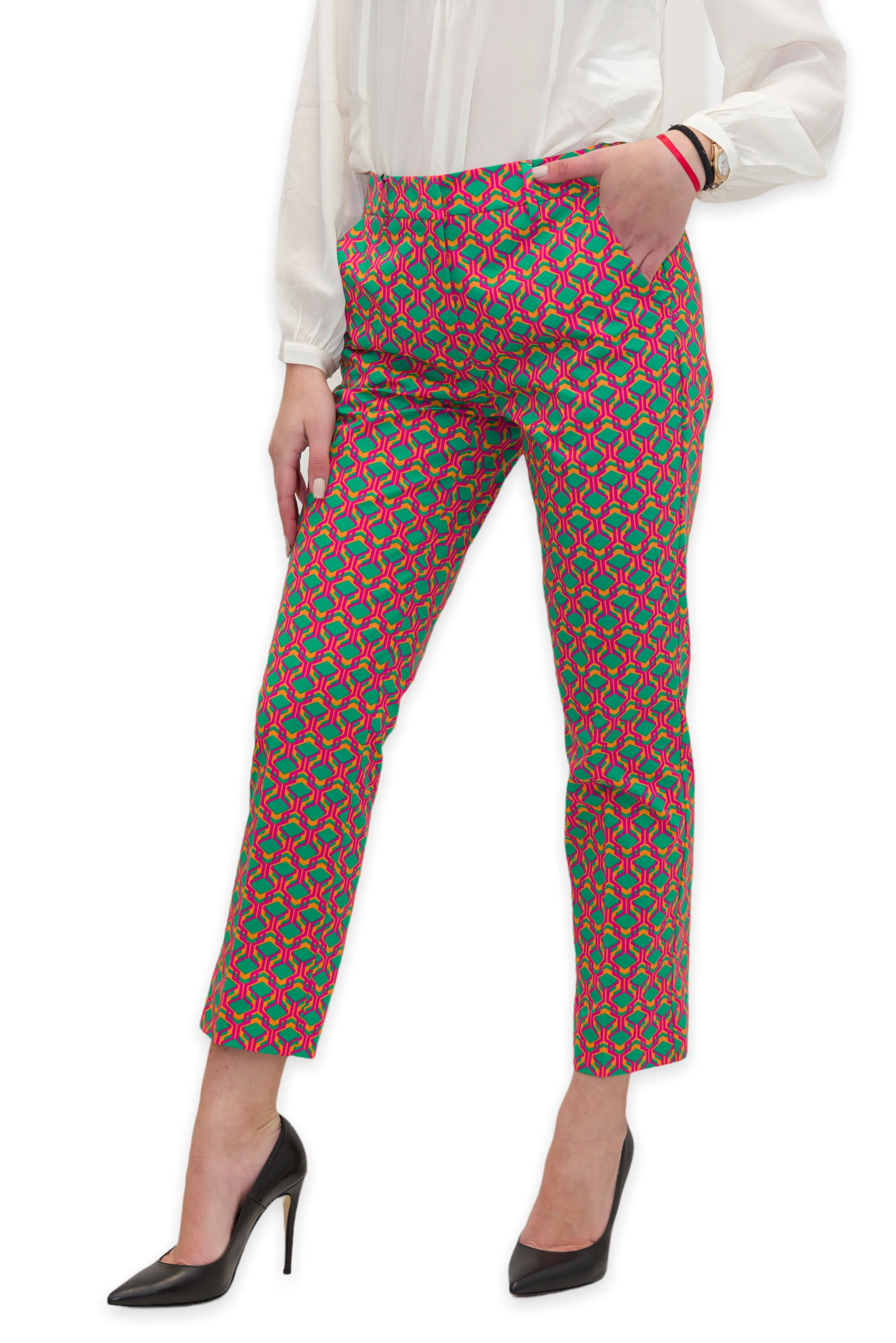 Weekend Max Mara Motif Printed Cigarette Trousers