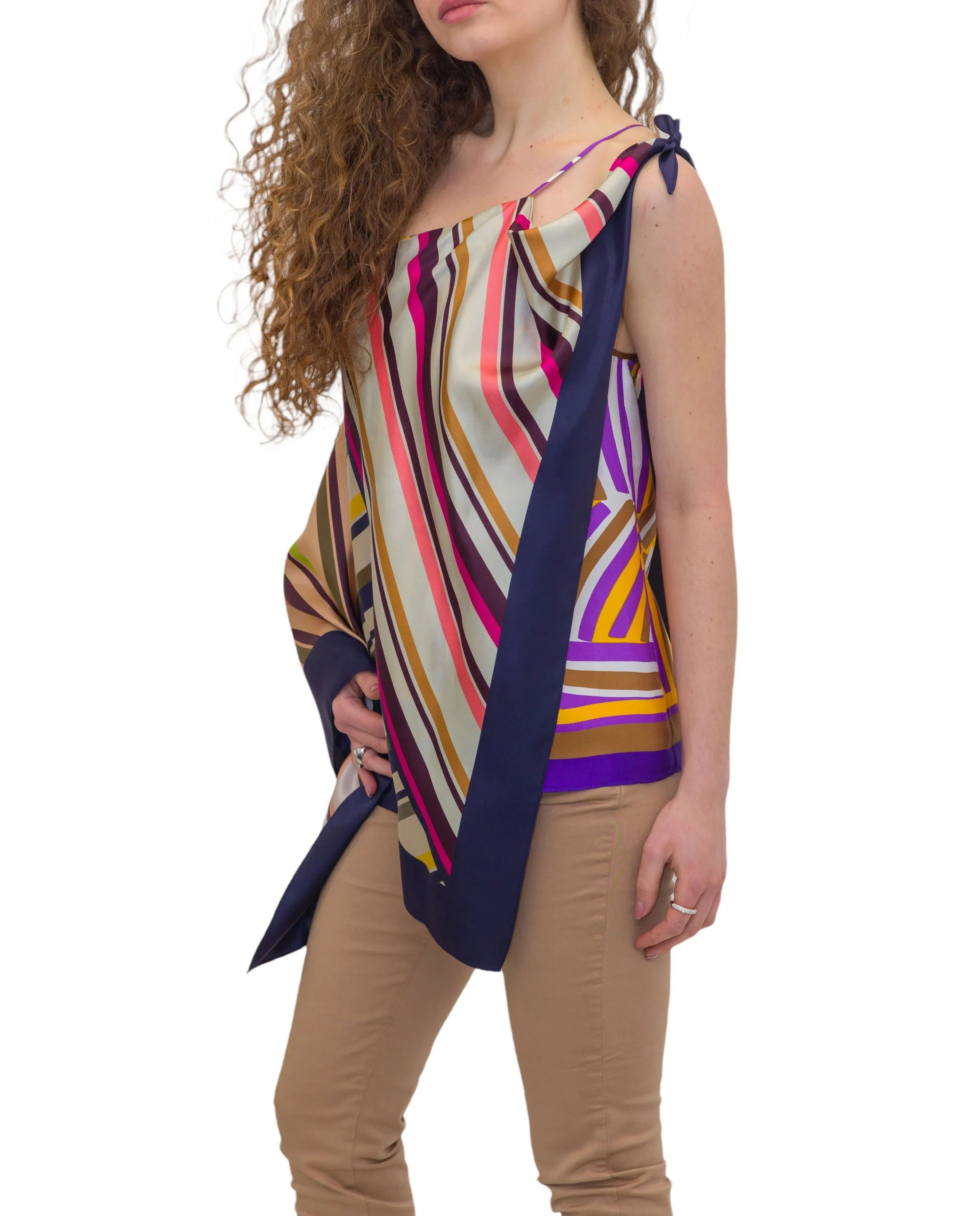 Weekend Max Mara One-Shoulder Twill Top