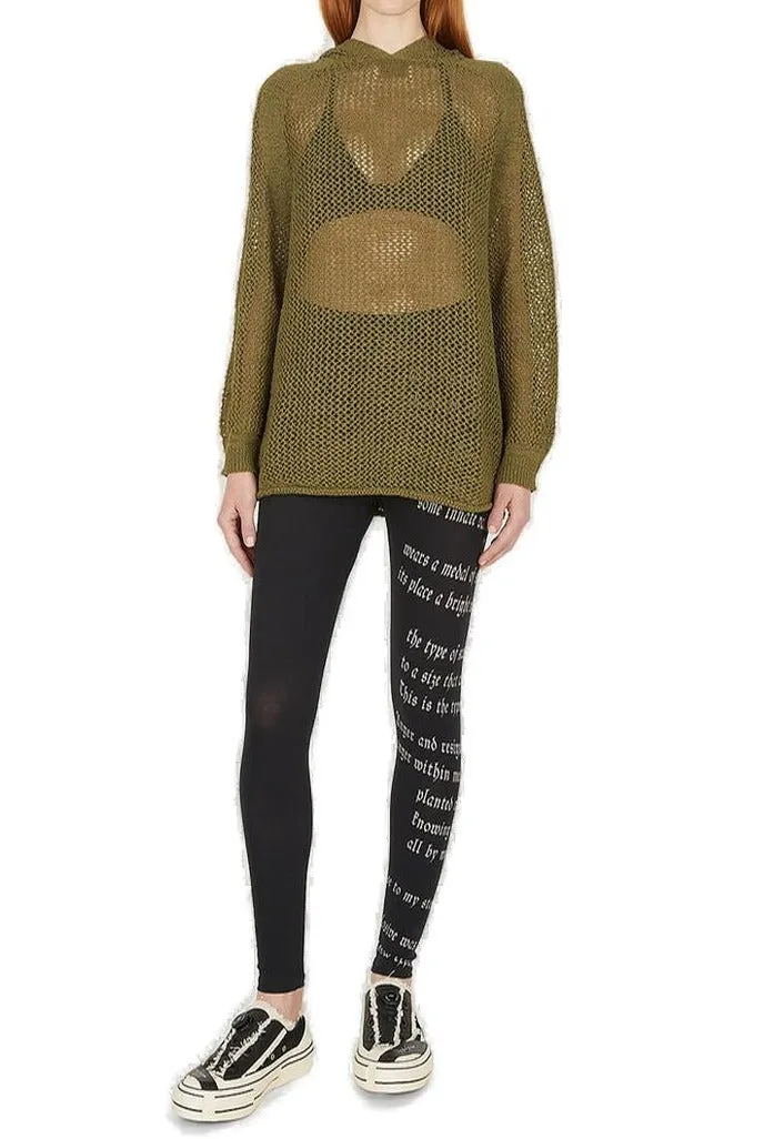 Yohji Yamamoto Logo Waistband Script Printed Leggings