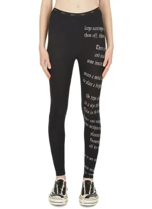 Yohji Yamamoto Logo Waistband Script Printed Leggings