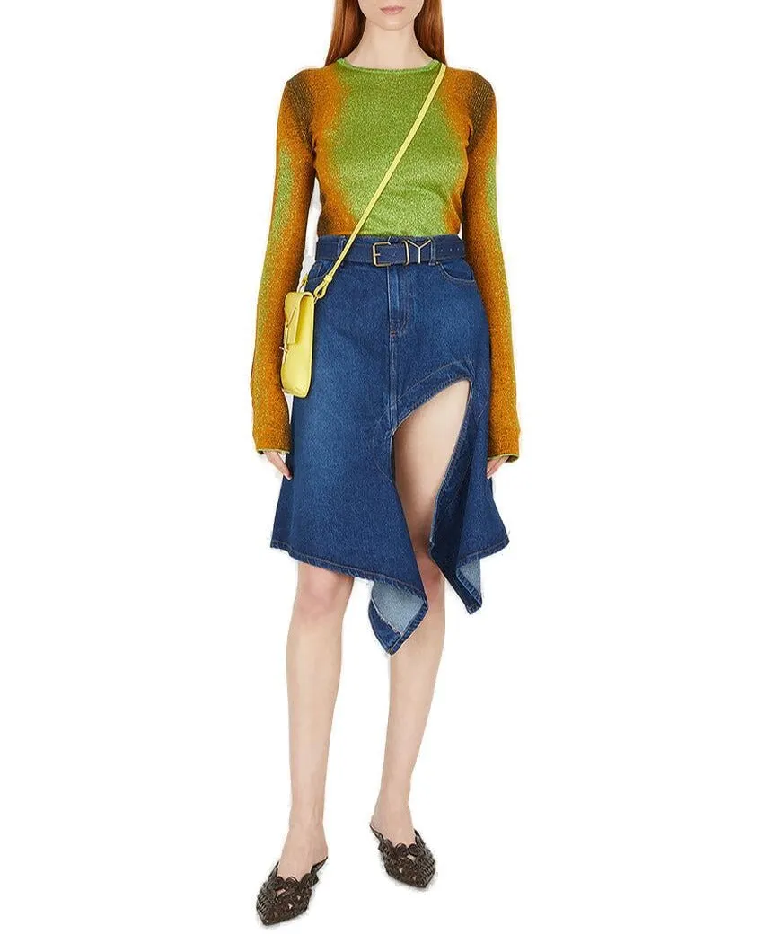 Y/Project Cut Out Denim Midi Skirt