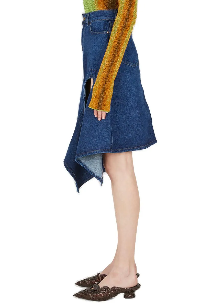Y/Project Cut Out Denim Midi Skirt