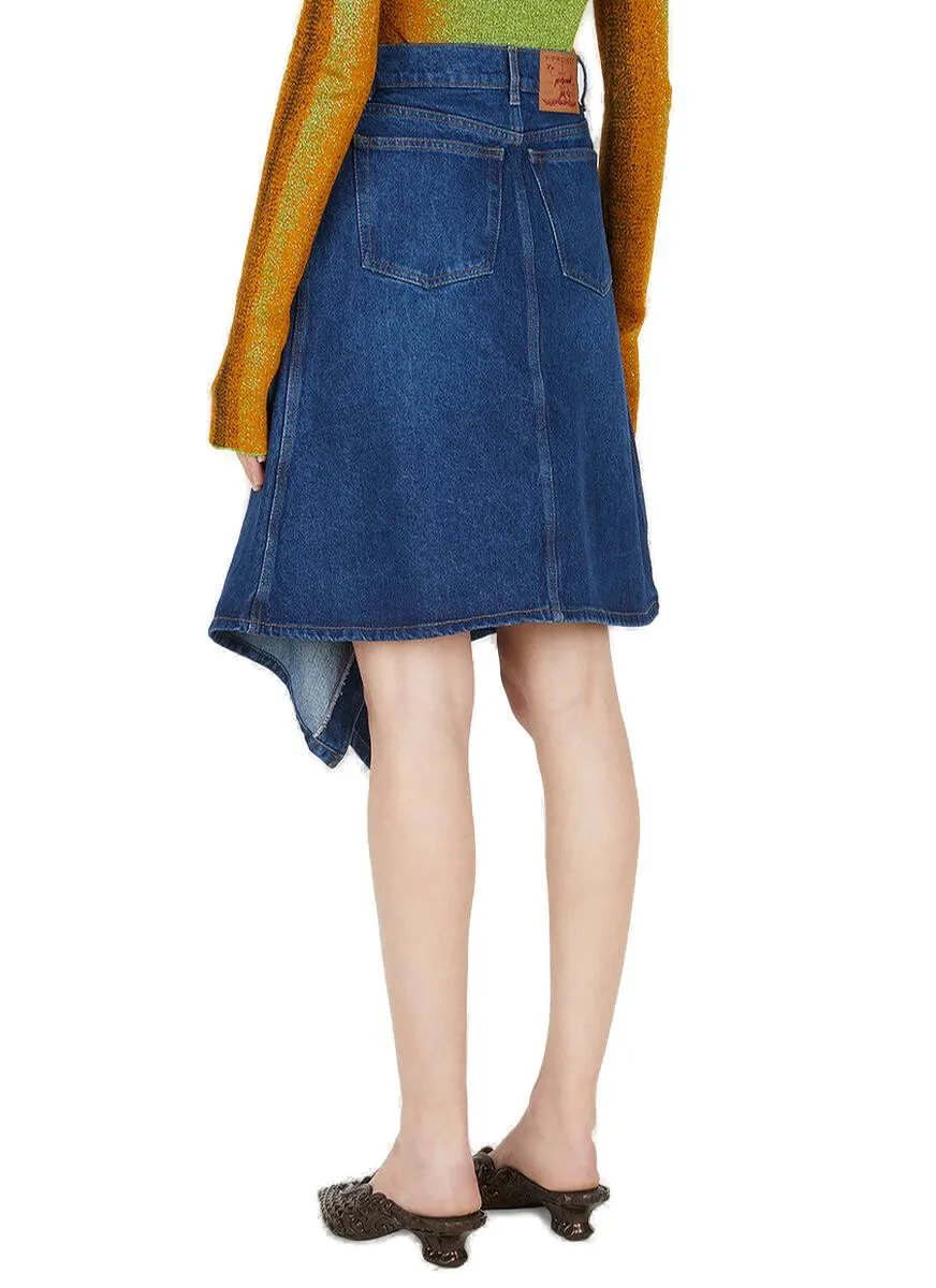 Y/Project Cut Out Denim Midi Skirt