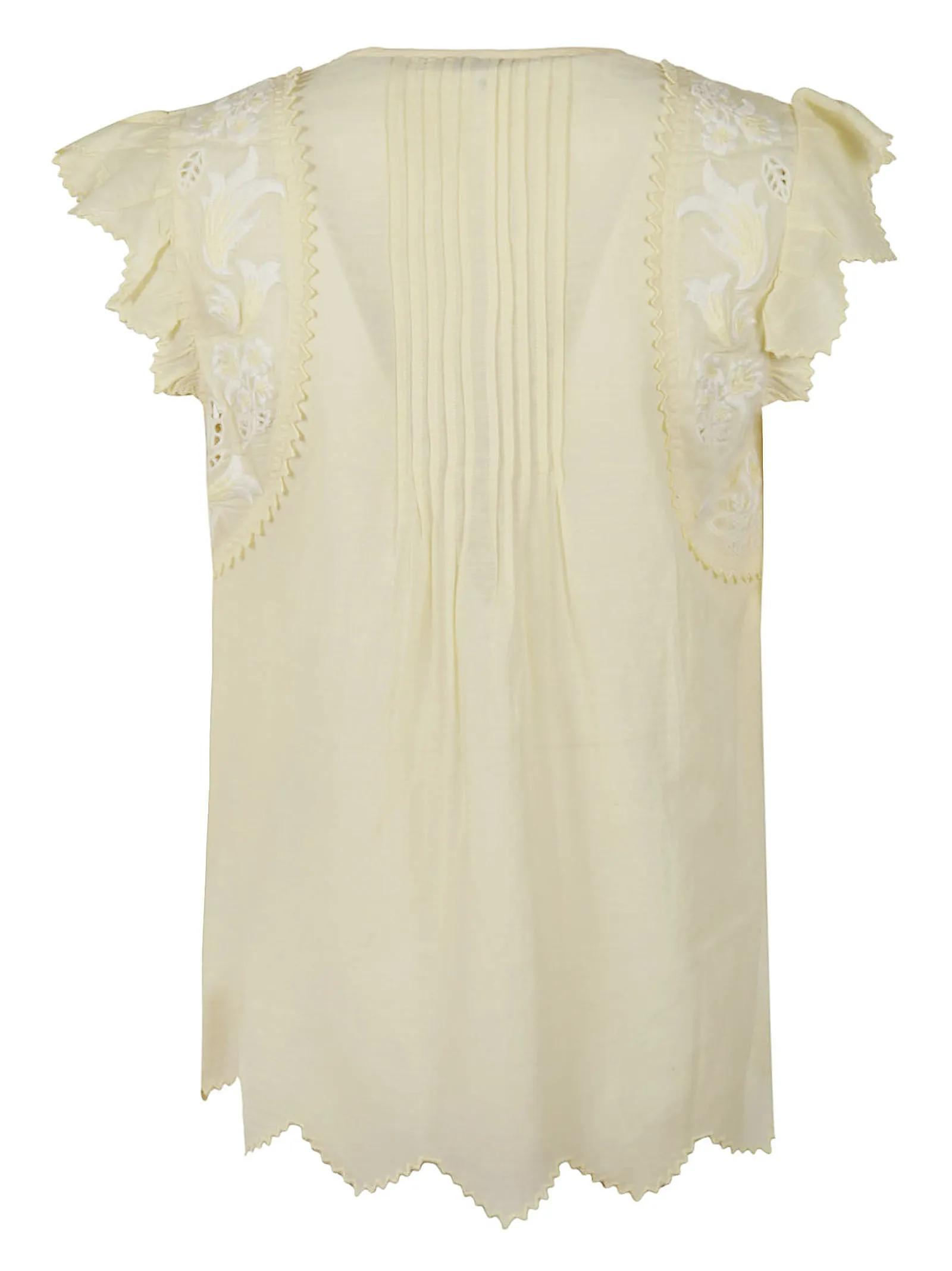 Zadig & Voltaire Lace-Embroidered Pleated Top